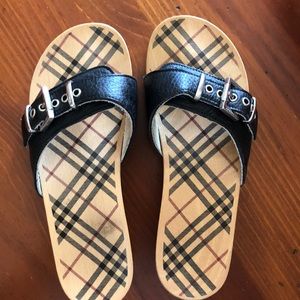 Burberry wooden clog sandal